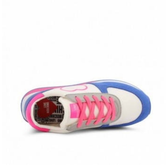 Love Moschino EU 40 9/9.5 US Blue and Pink Heart Sneakers Athletic Shoes - Picture 5 of 13